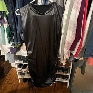 Faux leather dress